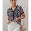 Azura Exchange Ditsy Floral Lace Trim Blouse – L