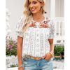 Azura Exchange Embroidered Ethnic Printed Crinkle Blouse – L