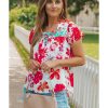 Azura Exchange Embroidered Square Neck Blouse – L