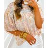 Azura Exchange Floral Print Wide Ruffle Sleeves Blouse – M