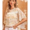 Azura Exchange Floral Print Wide Ruffle Sleeves Blouse – M