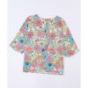 Azura Exchange Floral Print V Neck Half Sleeve Blouse – M