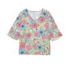 Azura Exchange Floral Print V Neck Half Sleeve Blouse – M