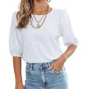 Azura Exchange Puff Sleeve Keyhole Back Top – XL