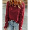 Azura Exchange Textured Round Neck Long Sleeve Top – L