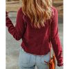 Azura Exchange Textured Round Neck Long Sleeve Top – L