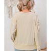 Azura Exchange Lace Trim V Neck Long Sleeve Top – 2XL