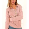 Azura Exchange Princess Line Out Seam Hoodie with Front Buttons – L