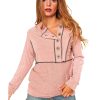 Azura Exchange Princess Line Out Seam Hoodie with Front Buttons – L