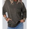 Azura Exchange Acid Wash Drop Shoulder Long Sleeve Sweatshirt with Pockets – L