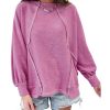 Azura Exchange Exposed Seam Terry Pullover – L