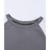 Azura Exchange Gray Color Block Long Sleeve Pullover Top – M