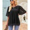 Azura Exchange Sheer Textured Flutter Sleeves Babydoll Top – XL