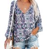 Azura Exchange Print Split Neck Blouse – 2XL