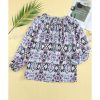 Azura Exchange Print Split Neck Blouse – 2XL