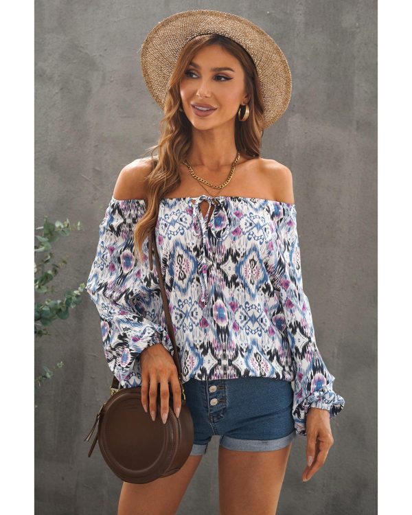 Azura Exchange Print Split Neck Blouse – 2XL