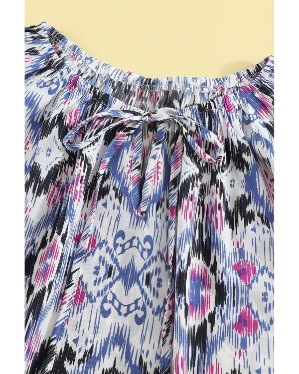 Azura Exchange Print Split Neck Blouse – 2XL