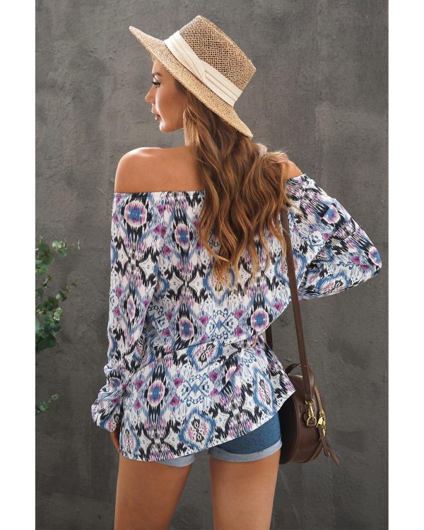 Azura Exchange Print Split Neck Blouse – 2XL