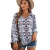 Azura Exchange Print Split Neck Blouse – 2XL