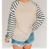 Azura Exchange Striped Patchwork Waffle Knit Top – M