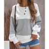 Azura Exchange Colorblock Buttons Pullover Sweatshirt – S