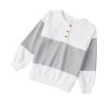 Azura Exchange Colorblock Buttons Pullover Sweatshirt – S