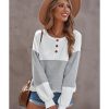 Azura Exchange Colorblock Buttons Pullover Sweatshirt – S