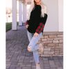 Azura Exchange Lantern Sleeve Plaid Sequin Pullover Sweatshirt – L