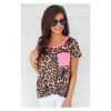 Azura Exchange Neon Pink Leopard Pocket T-shirt – M