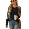 Azura Exchange Leopard Striped Long Sleeve Top – L