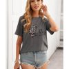 Azura Exchange Leopard Heart Shape Print Short Sleeve T-shirt – L