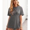 Azura Exchange Leopard Heart Shape Print Short Sleeve T-shirt – L