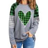 Azura Exchange Plaid Heart Color Block Long Sleeve Top – 2XL