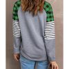 Azura Exchange Plaid Heart Color Block Long Sleeve Top – 2XL