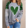 Azura Exchange Plaid Heart Color Block Long Sleeve Top – 2XL