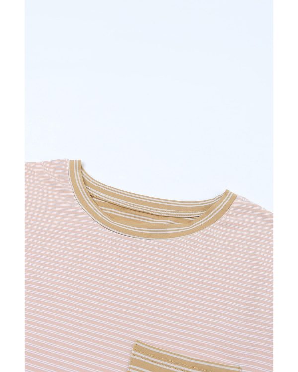 Azura Exchange Patchwork Tee with Contrast Stripes – L