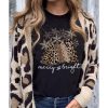 Azura Exchange Leopard Christmas Tree Graphic Print T-Shirt – L