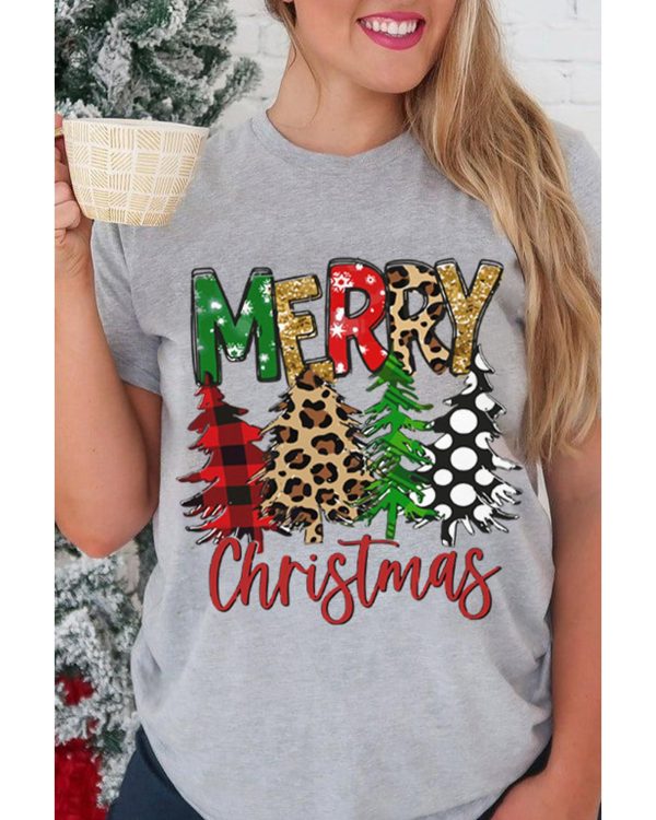 Azura Exchange Christmas Tree Pattern Crew Neck Graphic Tee – 2XL