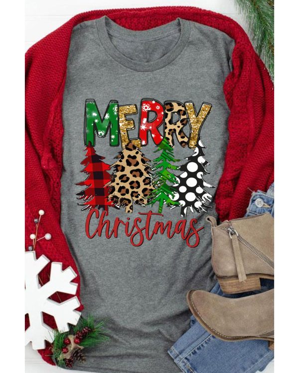 Azura Exchange Christmas Tree Pattern Crew Neck Graphic Tee – 2XL