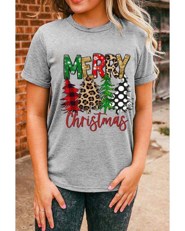 Azura Exchange Christmas Tree Pattern Crew Neck Graphic Tee – 2XL