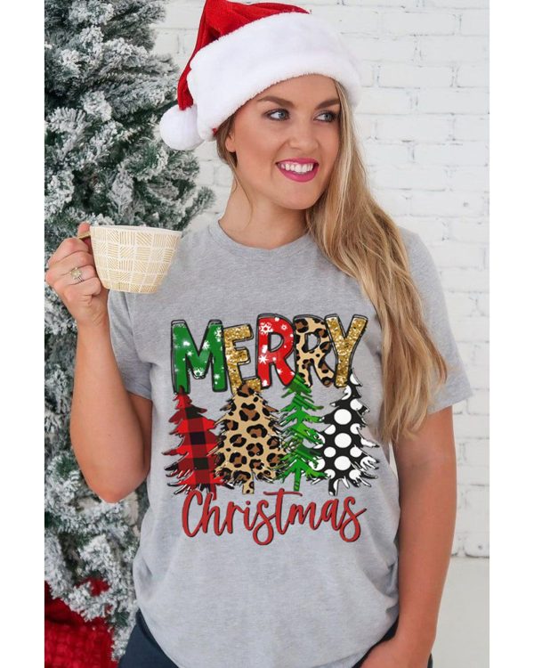 Azura Exchange Christmas Tree Pattern Crew Neck Graphic Tee – 2XL