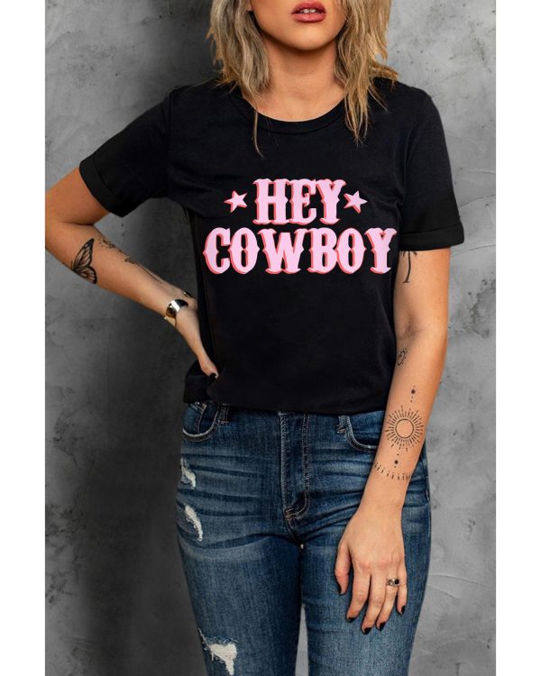 Azura Exchange Cowboy Letters Crew Neck T-shirt – L