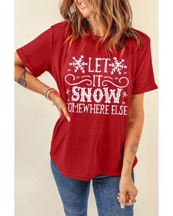 Azura Exchange Snowflake Print Graphic T-Shirt – S