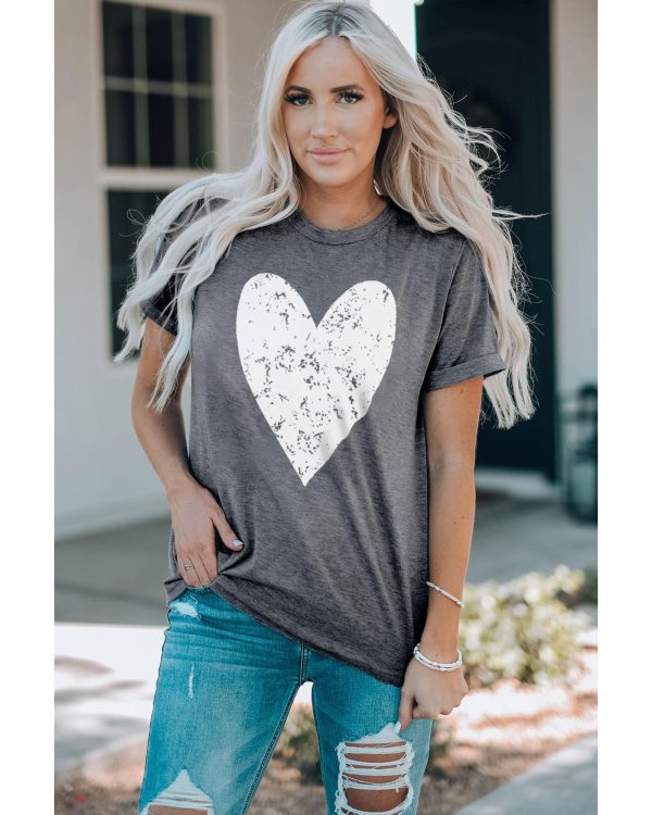 Azura Exchange Heart Graphic Print T-Shirt – L