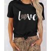 Azura Exchange Leopard Heart Shape Print T-Shirt – L