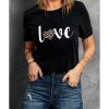 Azura Exchange Leopard Heart Shape Print T-Shirt – L