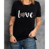 Azura Exchange Leopard Heart Shape Print T-Shirt – L