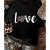 Azura Exchange Leopard Heart Shape Print T-Shirt – L