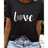 Azura Exchange Leopard Heart Shape Print T-Shirt – L