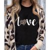 Azura Exchange Leopard Heart Shape Print T-Shirt – L